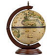 Декоративний настільний глобус-бар дерев'яний "Територія смаків" діаметр сфери 330 мм, фото 2
