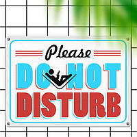 Металлическая табличка Do not disturb 260*185*0,5 мм (MET_20J040_WH)