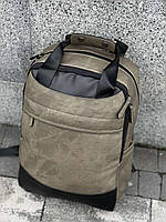 Рюкзак для ноутбука мужской из экокожи коричневый 17л