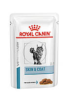 Влажный лечебный корм Royal Canin Skin and Coat для кошек для здоровья кожи и блеска шерсти, 85 грх12 шт