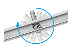 Трап підлоговий зливний з нержавіючої сталі "ROTARY" FALA; 90x 4х 5 см, обертовий сифон [5/45]