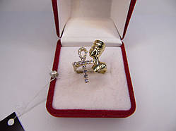 Золоте жіноче кільце "Нефертіті" Розмір 17,5 Нове