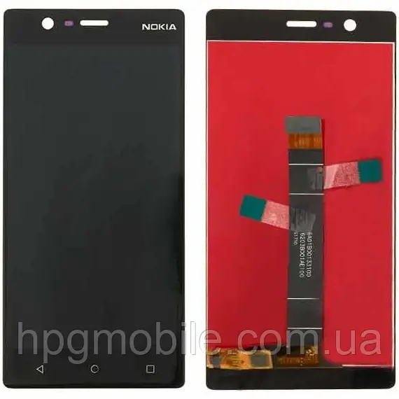 Дисплей Nokia 3 Dual Sim (TA-1032/TA-1038) модуль (екран,сенсор) оригінал, Чорний, фото 1