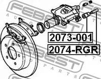 FEBEST 2074-RGR - НАПРАВЛЯЮЧИЙ БОЛТ, КОРПУС СКОБИ ГАЛЬМА