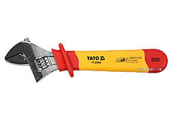 Ключ розвідний YATO : L= 200 мм, ізольований корпус VDE до 1000V [6/48]