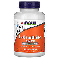 Амінокислота L-орнитин, 500 мг Ornithine Now Foods 120капсул