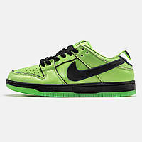 Женские кроссовки Nike SB Dunk Low x Powerpuff Girls зеленого цвета