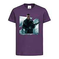 Фиолетовая детская футболка С надписью Terminator (12-17-1-фіолетовий)