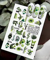 Слайдер Дизайн для ногтей на водной основе Richcolor листья ветки надписи