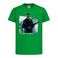 Зеленая детская футболка С надписью Terminator (12-17-1-зелений)