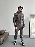 Батальный мужской спортивный костюм двунитка пенье стильный молодежный мокко