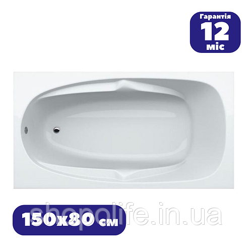 Акриловая ванна 150x80х40 см ровная прямоугольная Simona белая с ...