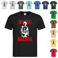 Черная мужская/унисекс футболка С надписью Rocky Balboa (12-18-1)