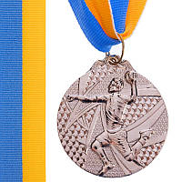 Медаль спортивная с лентой гандбол SP-Sport Handball 7022 диаметр 5см Silver