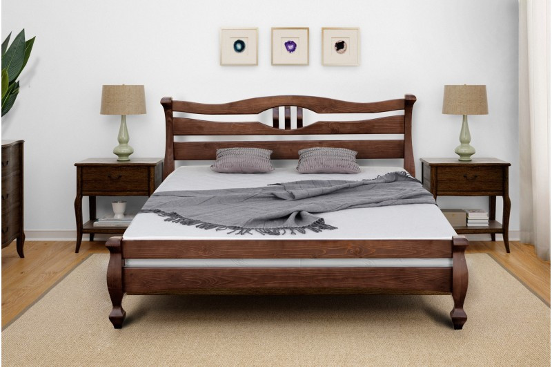 Кровать деревянная Далас массив дерева сосна цвет Орех 120х200 см (Микс-Мебель ТМ) - фото 7 - id-p2100855358