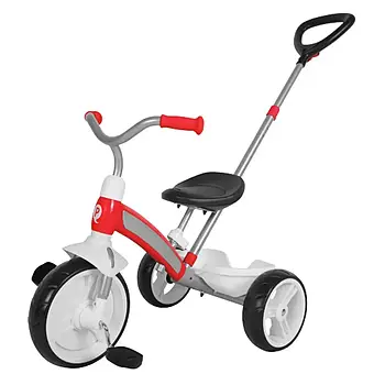 Велосипед триколісний з батьківською ручкою Qplay (регулювання висоти сидіння та керма) Elite+ Red