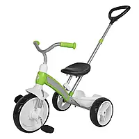 Велосипед трехколесный с родительской ручкой Qplay (регулировка высоты сиденья, корзина) Elite+ Green