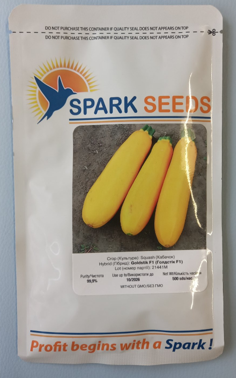 Голдстіка F1 500 шт Lark Seeds Насіння Кабачок (Голдстика F1 Кабачок Насіння)