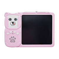 Планшет для рисования LCD Writing Tablet + озвученная азбука Монтессори Bambi Y5-1AB 112 карт Розовый, Toyman