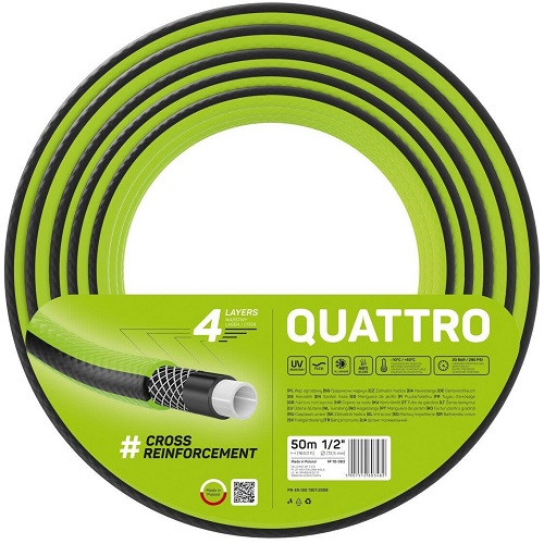 Шланг садовий для поливу Cellfast QUATTRO 1/2" 50м 4 шари 20бар (10-063)