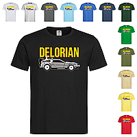 Черная мужская/унисекс футболка С рисунком Delorian (12-19-3)