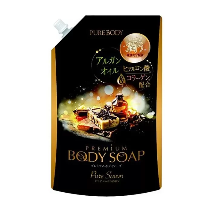 Mitsuei "Pure Body Premium" Зволожуючий гель для душу з аргановим маслом, гіалуроновою кислотою та колагеном з