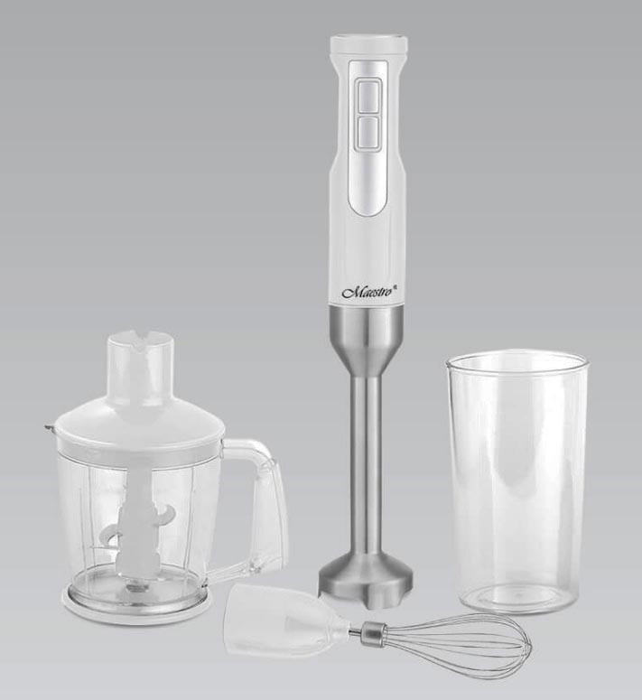 Блендер заглибний Maestro MR-568 4в1 подрібнювач 1000 Вт Білий, фото 1