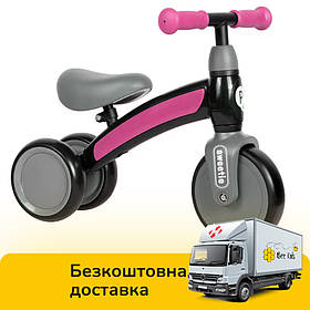 Біговел дитячий QPLAY (регульоване кермо, м'яке сидіння Sweetie Pink
