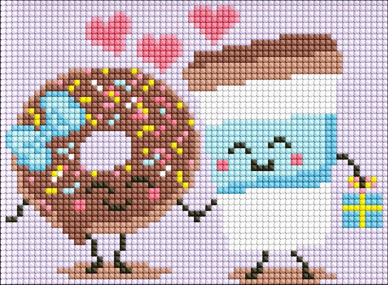 Алмазна мозаика без підрамника для дітей "Солодка пара" 15х20см, в термопакеті, ТМ Ідейка, Україна, фото 1