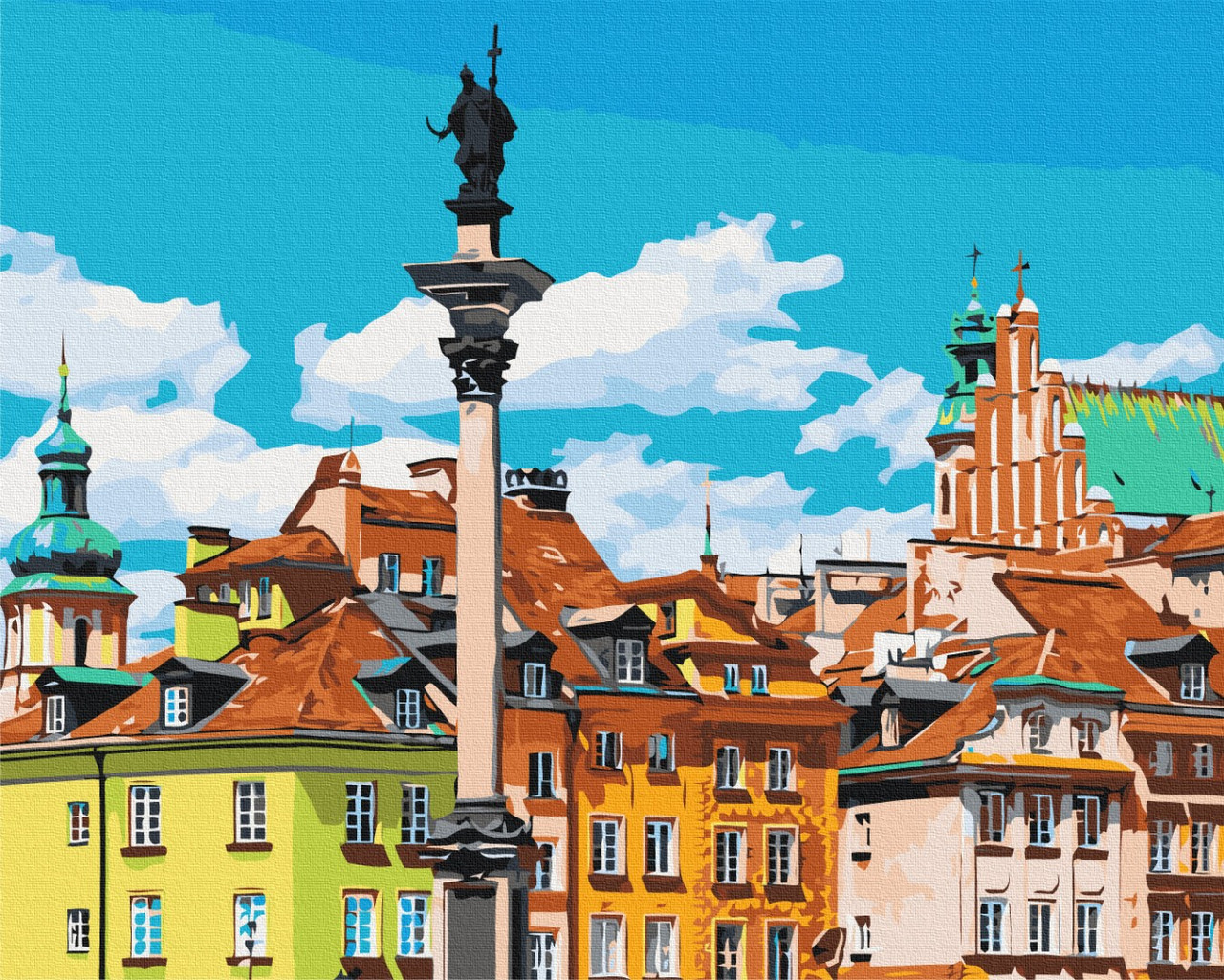 Картина за номерами Замкова площа. Варшава, в термопакете 40*50см, ТМ Brushme, Украина