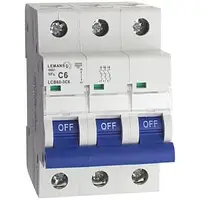Автоматический выключатель MCB LEMANSO (TOP) 6.0KA (тип С) 3п 32A LCB60
