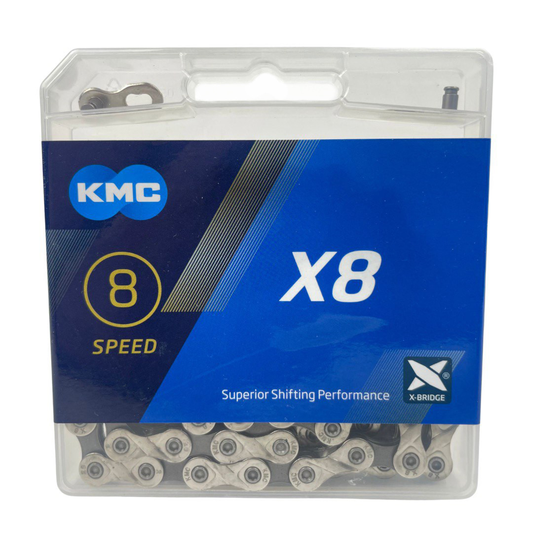 Ланцюг KMC Х8 Silver/Gray 114 ланок (1/2"х3/32") 8 швидкостей, з замком