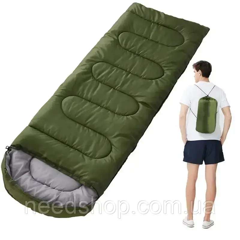 Спальный мешок Зимний (спальник) туристический, кемпиговый, тактический, одеяло с капюшоном 2,1*0,75 см - фото 1 - id-p2100903557