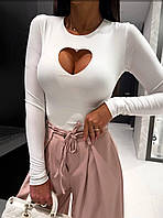 Женская стильная красивая базовая модная кофта с вырезом в форме сердца (белый, красный, черный)