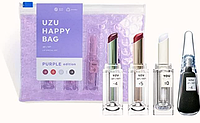 UZU HAPPY BAG PURPLE BY FLOWFUSHI Lip 38 °C Помады ±0, +5, -4 . Блеск-бальзам -4, кейс