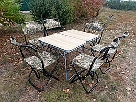 Столи стільці для відпочинку на природі Кріпиш О2Х+6п" складні туристичні столики купити набір складних стільців