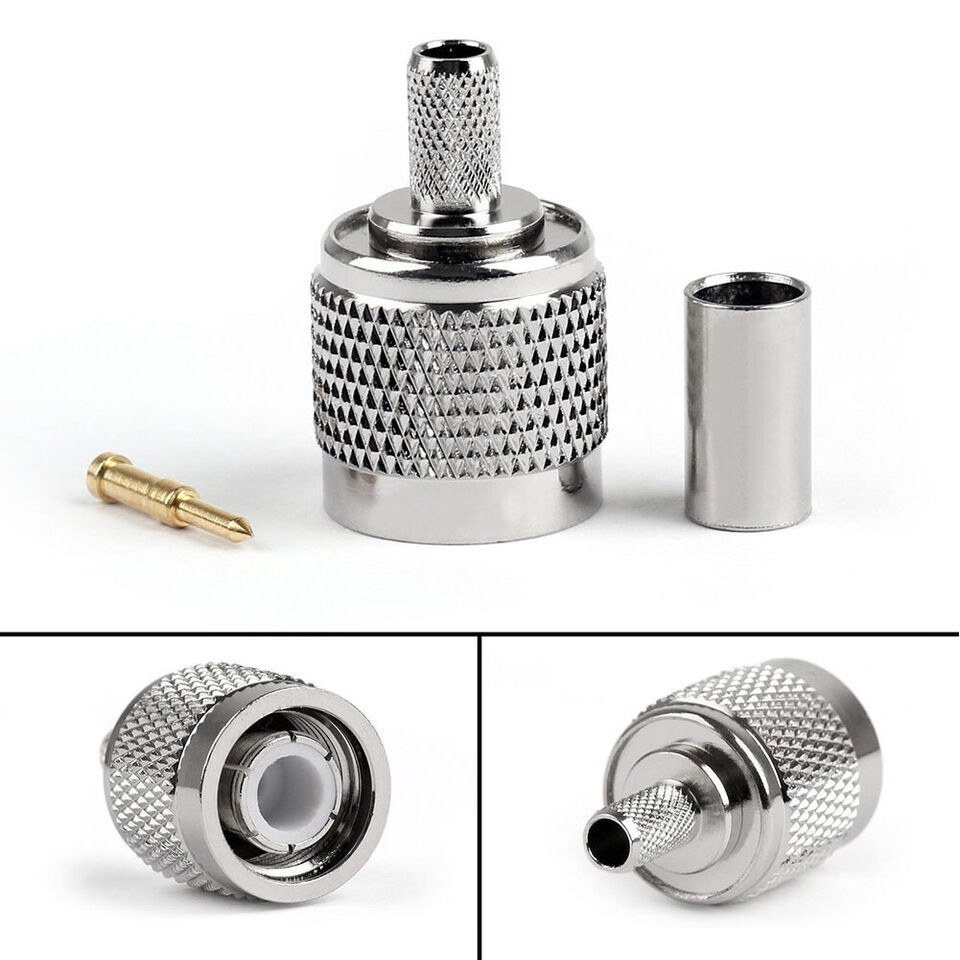 Роз'єм TNC Male (тато, штекер) обтискний на кабель RG58 RG142 RG223 LMR195 LMR200 3D-FB SYV50-3 під обтиск, фото 1