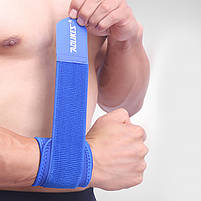 Фіксатор AOLIKES A-7936 Blue бандаж на зап'ястку для фітнесу та важкої атлетики бадмінтону 11 шт., фото 4