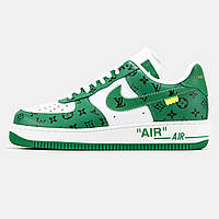 Женские Кроссовки Nike Air Force 1 x Louis Vuitton Green White 37-38-39-41