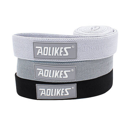 Набір гумок для фітнесу AOLIKES RB-3609 3шт Light gray+Gray+Black, фото 2