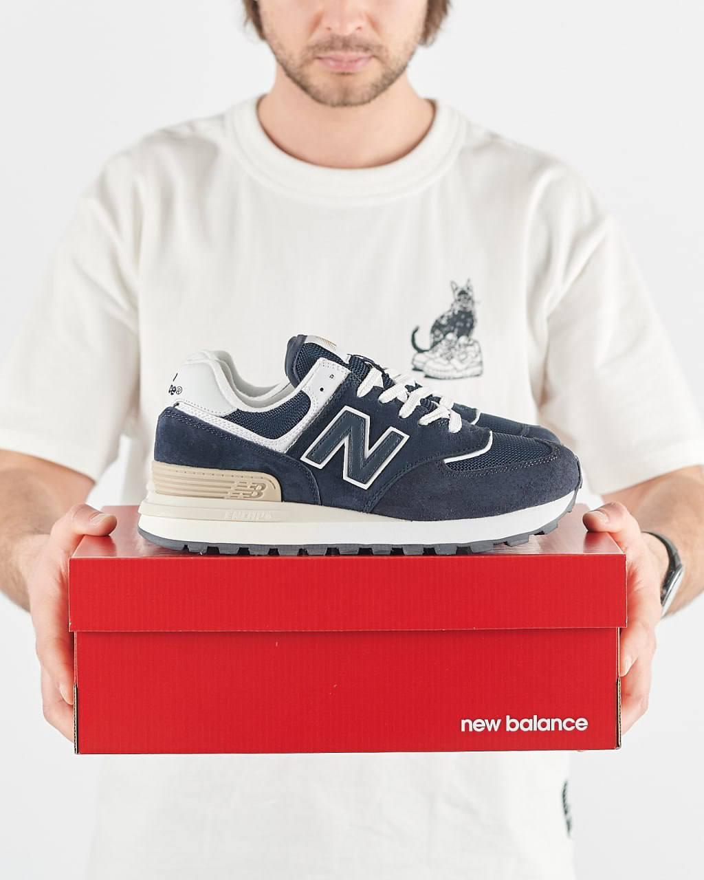 Чоловічі кросівки New Balance PRM Classic Dark Navy White Взуття Нью Беланс Классік синні натуральна замша  демісезон