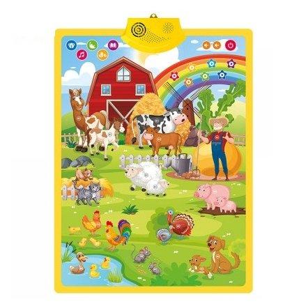 Детский музыкальный плакат со звуками животных Limo Toy (FT 0020) на украинском языке 58Х42 см - фото 1 - id-p1978286562