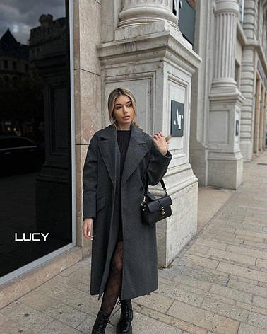 Пальто жіноче стильне кашемір oversize 42-46 "LUCY", фото 1