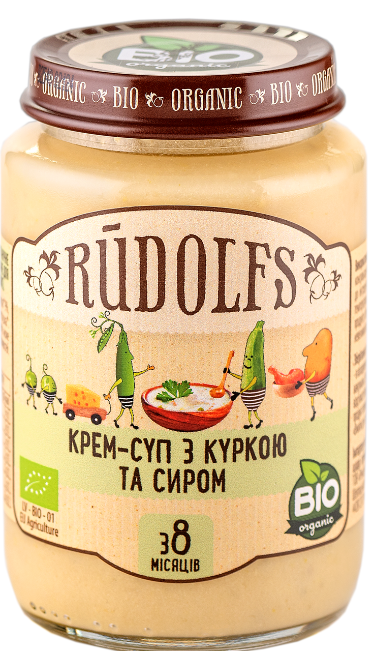 Пюре Rudolfs Крем-суп з куркою і сиром органічне від 8 місяців 190 гр