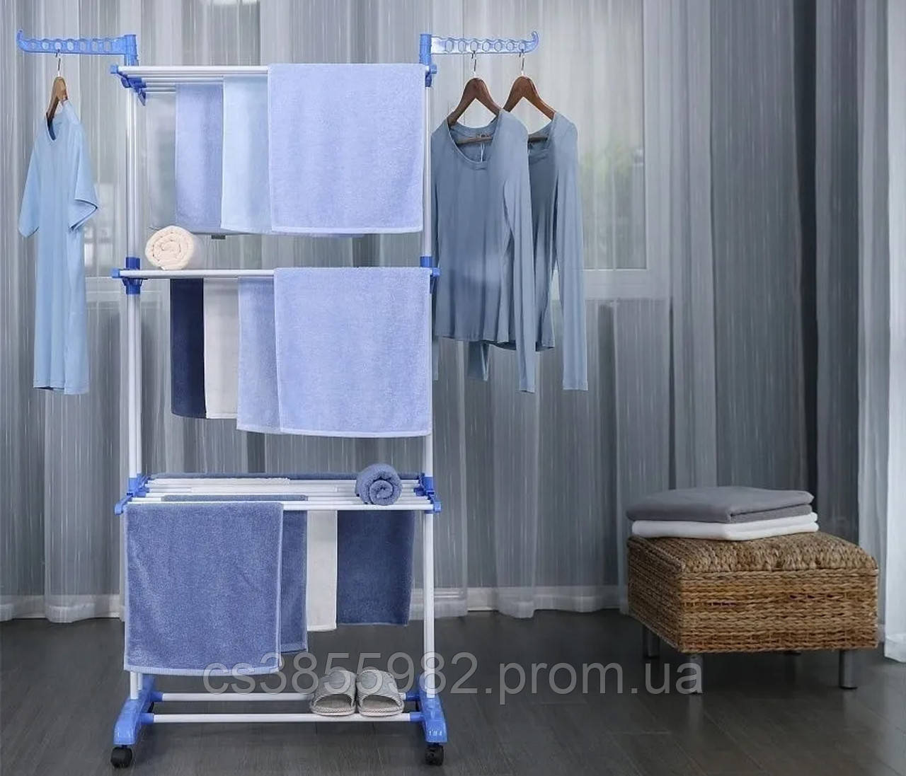 Многоярусная сушилка для белья до 40 кг Складная напольная сушилка для ...