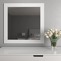 Зеркало квадратное для ванны x 96х96 универсальное настенное для спальни, зеркало в белой раме красивое