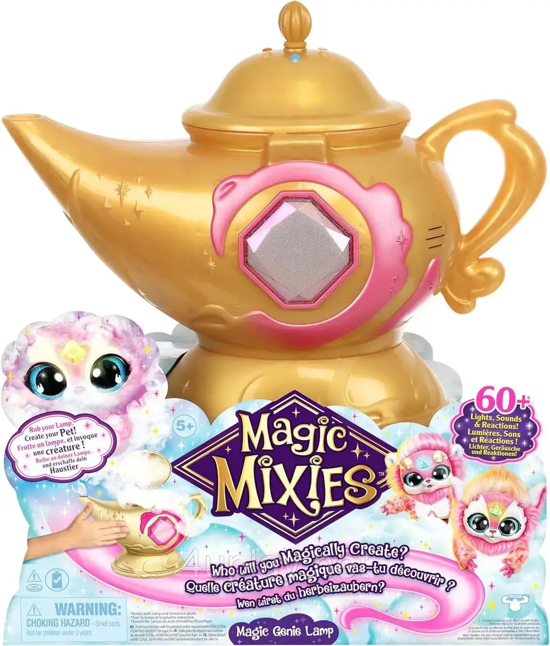 Чарівна лампа Аладдіна Меджік Міксис золота з рожевим Magic Mixies Magic Genie Lamp Оригінал