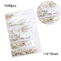 Скляні стрази 1440шт. (6 розмірів) для дизайну нігтів – від ss3 до ss10 - Блакитне золото