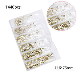 Скляні стрази 1440шт. (6 розмірів) для дизайну нігтів – від ss3 до ss10 - Золотий Хамелеон