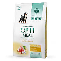 Корм сухой OPTI MEAL для взрослых собак больших пород (от 25 кг) - КУРКА 4 кг